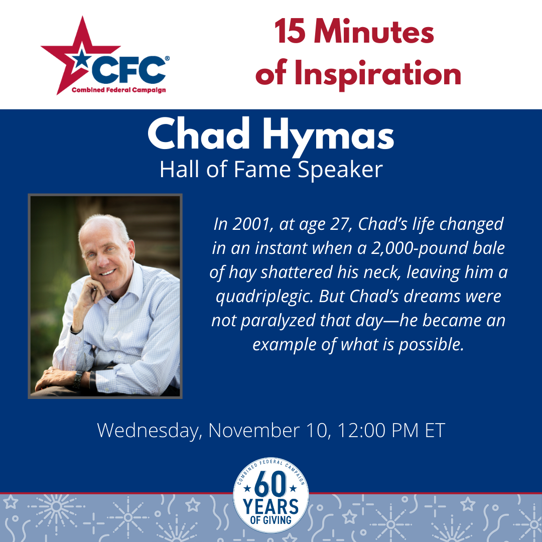 15 Minutes of Inspiration - Chad Hymas social media post